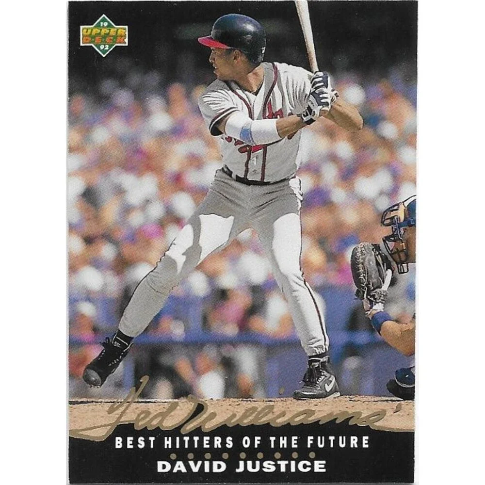 David Justice cards with 1992 Upper Deck Ted Williams' Best #T17